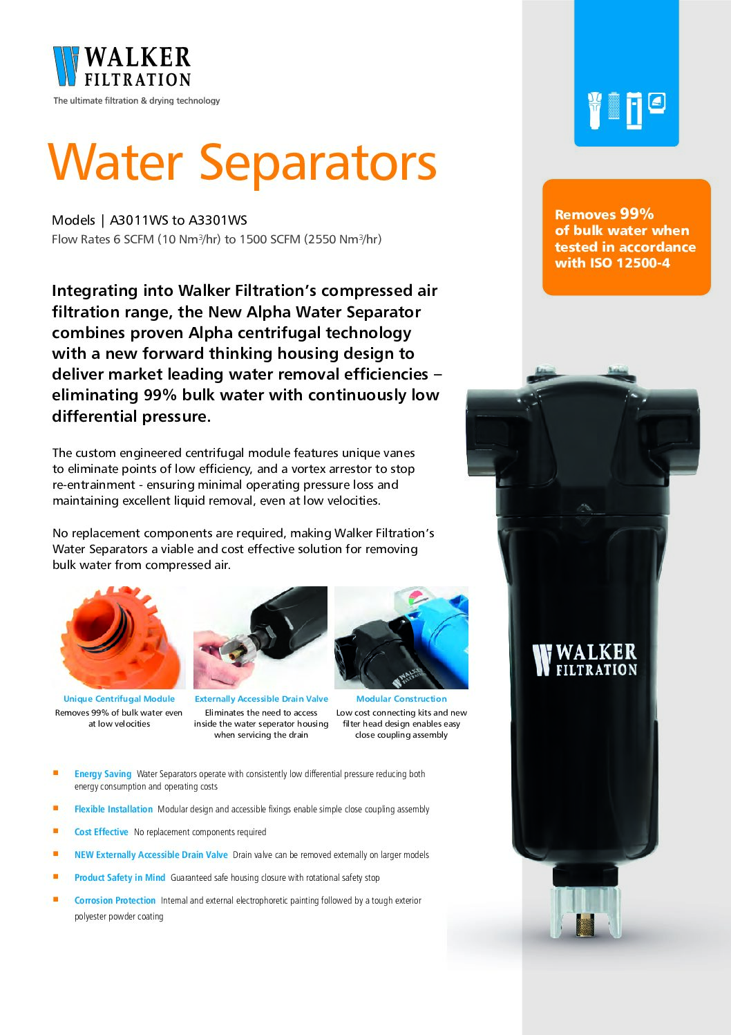 Alpha Compressed Air Water Separator
