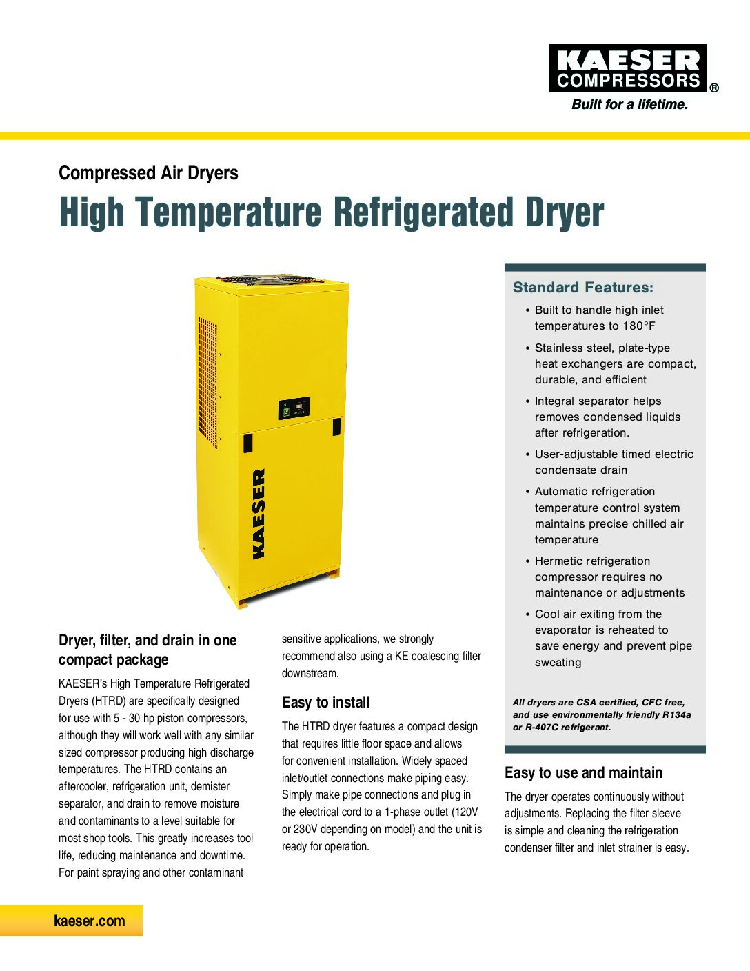 High Temp Refrigerated Dryer