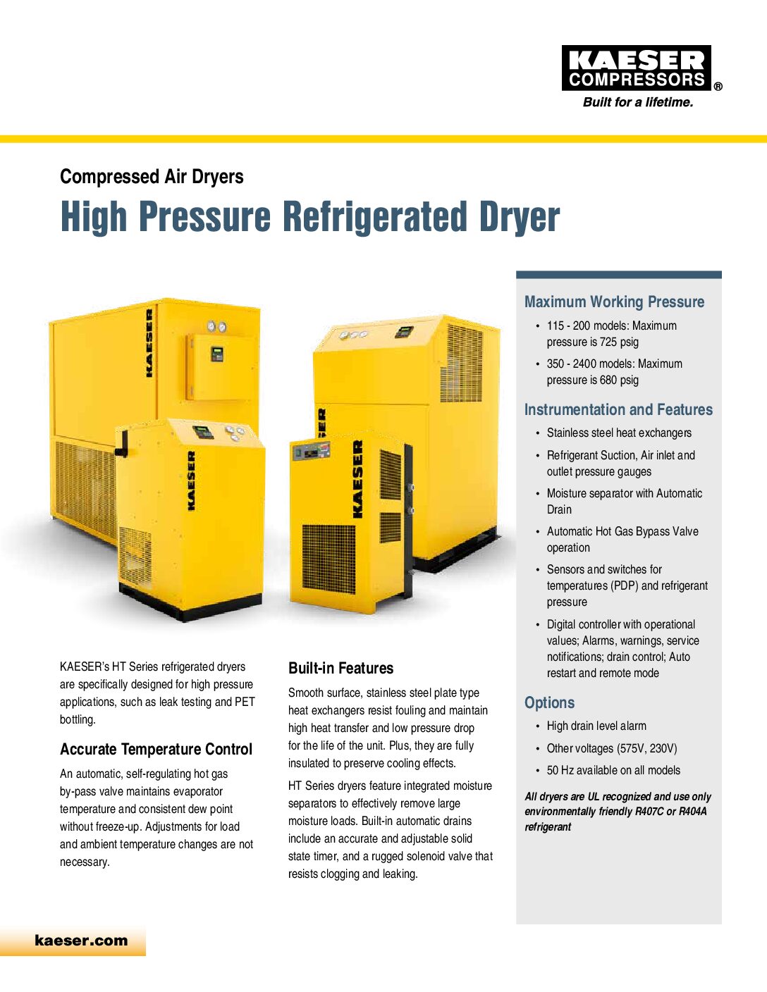 High Pressure Refrigerated Dryer