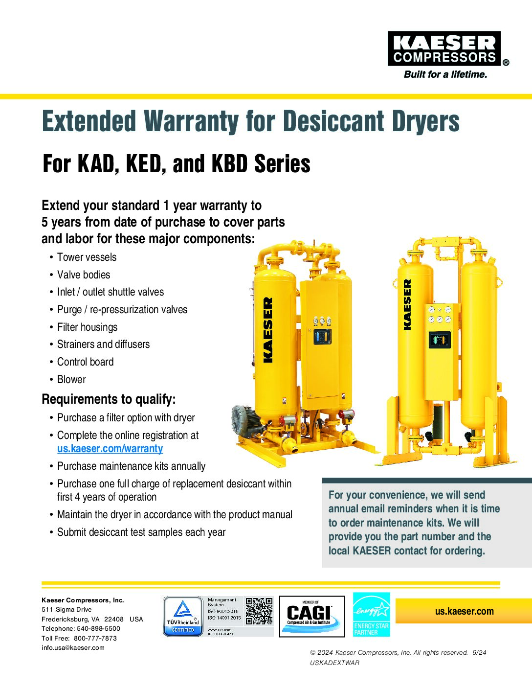 Extended Warranty: KAD Dryers