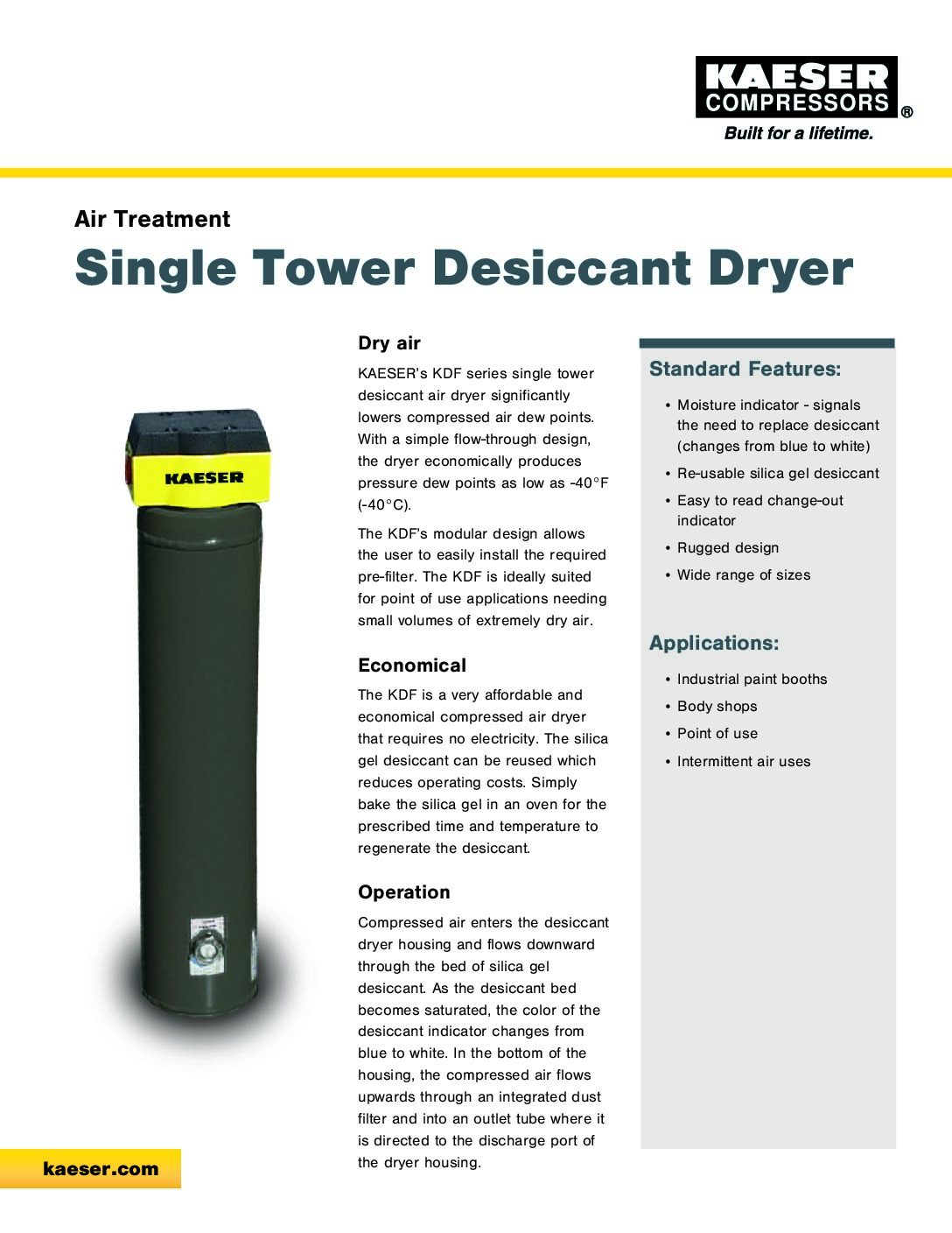 Single Tower Desiccant Dryer (KDF)